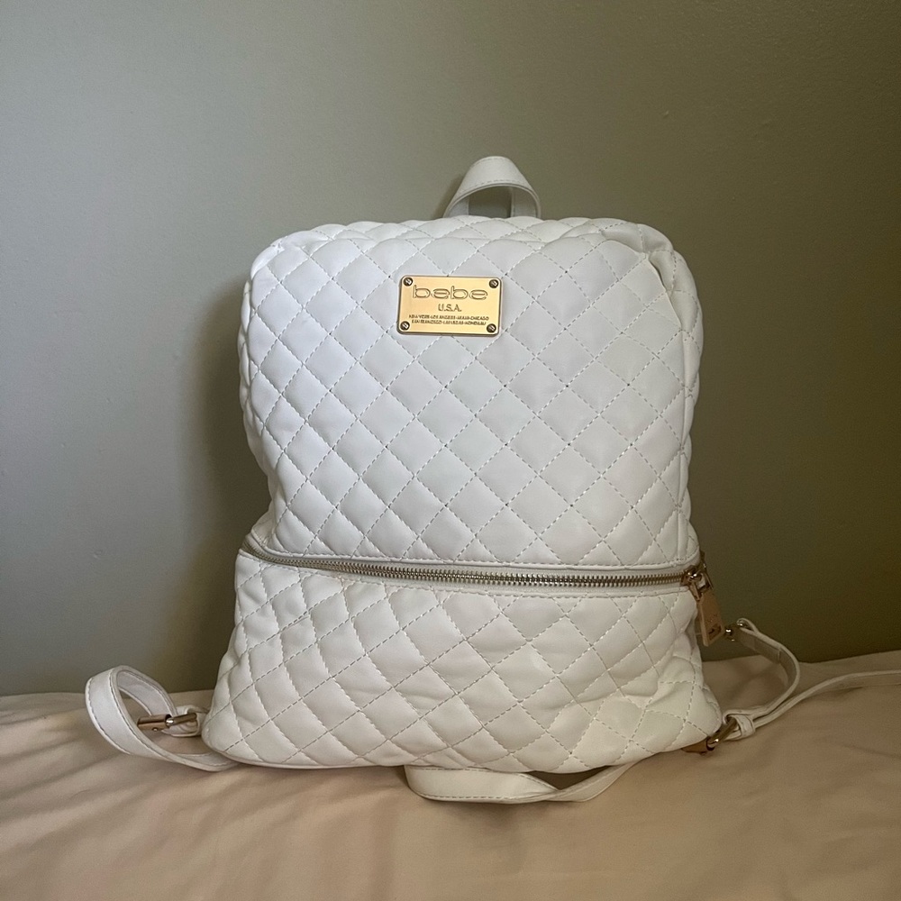 Bebe White Backpack